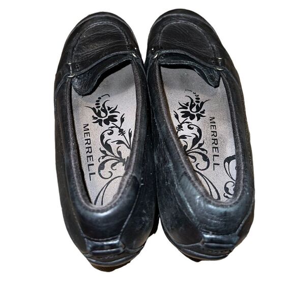 Merrell Plaze Glide black leather wedge slip-on shoe women’s size 8 - Picture 4 of 7